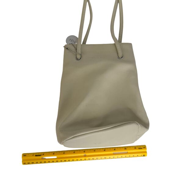 Vintage Nine West Creamy Off-White Grommet Handle Tote Purse | Soft Faux Leather - Picture 9 of 16